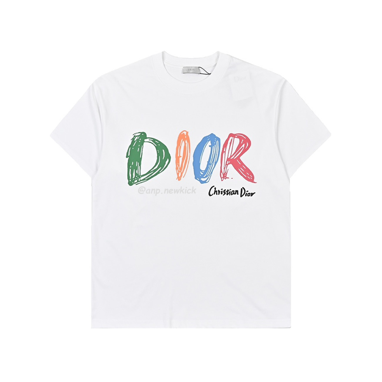 Dior Hand Drawn Logo Graffiti Inspired Short Sleeved T Shirt (4) - www.newkick.vip